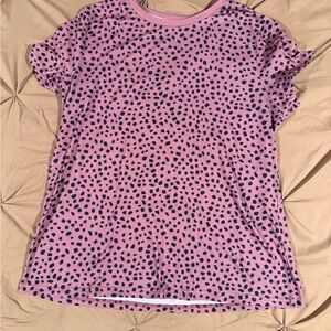 ❄️ 5/$5❄️ Pink and Black Polka Dot Women's Short Sleeve Top